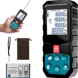 Laser Measure Device 50M/165ft Laser Distance Measure Portable Handle Digital Measure Tool Range Finder With 4 Line Larger Backlit LCD Display Non-magnetic Electronic Level-9