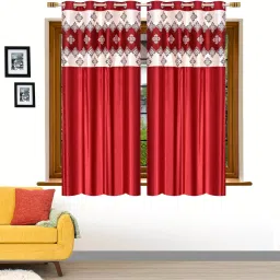 152 cm (5 ft) Polyester Semi Transparent Window Curtain (Pack Of 2)-8