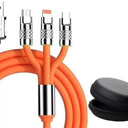 POZUB 120Watt USB 3in1 Charger Cable Portable Retractable Fast Charging Cable+Pouch Charging Pad-image-17