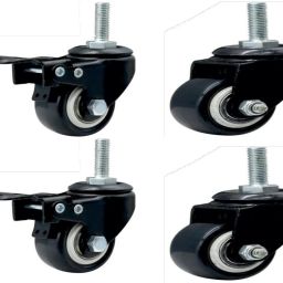 360 Degree 2" Heavy Duty Wheels Screw Type/2 with Brakes & 2 Without/Soft Rubber Swivel Furniture Caster-image-32