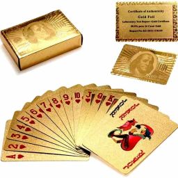 Gold Plated Poker Playing Cards, Classic Pvc Poker Table Cards for adults-image-81