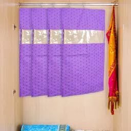 prettykrafts Purple 12 Pieces Polka Dot Printed Fabric Saree Organizers-picture-35