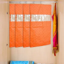 prettykrafts Orange-Coloured 24 Pieces Printed Hanging Saree Covers-4