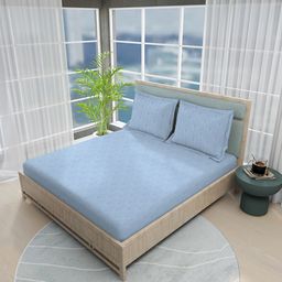 Boutique Living India Blue Ethnic Motifs 800 TC King Bedsheet with 2 Pillow Covers-54