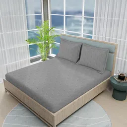 Boutique Living India Grey Ethnic Motifs 800 TC King Bedsheet with 2 Pillow Covers-picture-24