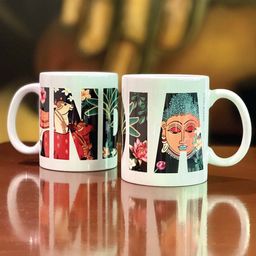 MAATIR DESIGNS White & Black Printed Ceramic Glossy Mugs Set of Cups and Mugs image 3