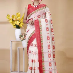 Ruuprekha Ethnic Motifs Zari Pure Cotton Taant Saree-picture-39