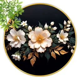 Aura Black & White 1 Piece Wood Floral and Botanical Wall Paintings-image-92