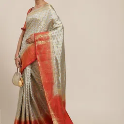 DIVASTRI Woven Design Zari Silk Cotton Banarasi Saree-picture-31