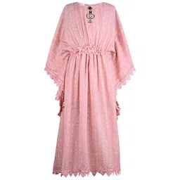 Wish Karo Girls Floral Printed Kimono Sleeve Fit & Flare Dress-picture-37