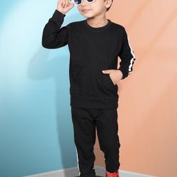 CHANDRIKA Kids-Boys Black Clothing Set-image-101