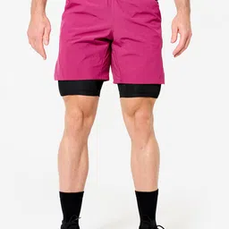 Domyos By DecathlonMen's Breathable 2-in-1 Fitness Shorts with Zipped Pocket --picture-23