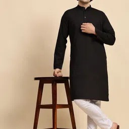 SKAVIJ Men Regular Pure Cotton Kurta with Pyjamas-picture-18