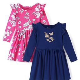 Honeyhap Girls Pack of 2Printed Fit-Flare Maxi Dress-13