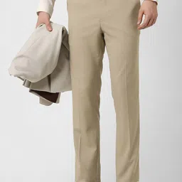 Peter England Men Slim Fit Trousers-image-56