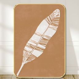 SAF Brown & White Feather Printed Wall Art-image-16