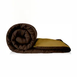 CHICERY Brown & Gold-Toned Geometric AC Room Single Bed Comforter image 3