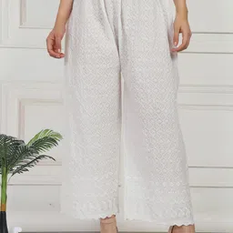 Fashionable Women Self Design Knitted Cotton Palazzos-picture-8