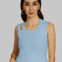 Friskers Keyhole Neck Cotton Crop Top-image-43