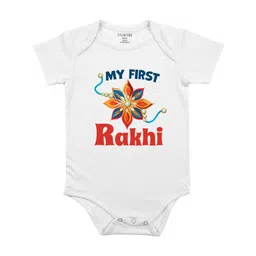 FFLIRTYGO Infants My First Rakhi Printed Envelope NeckBodysuit-image-88