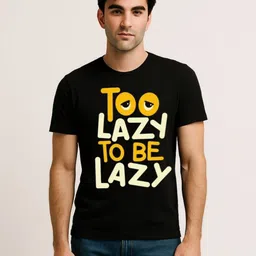 Be Crazy Men Typography Printed Round Neck Cotton T-shirt-image-88
