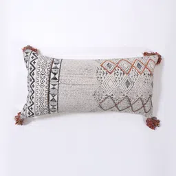 Art Avenue White & Black Ethnic Motifs Rectangle Cushion Covers-image-66