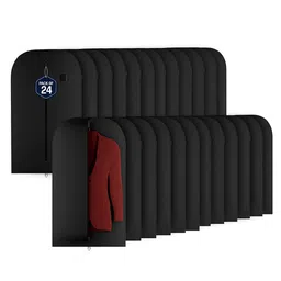 Kuber Industries Black 24 Pieces Textured Non-Woven Suit Organisers With Zip-52