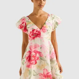 Forever New Floral Print Puff Sleeve A-Line Mini Dress-image-40