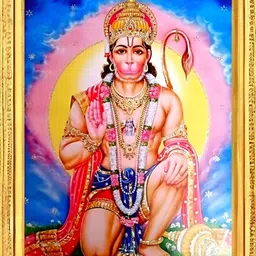 SUNINOW Gold-Toned & Blue Hanuman Ji Wooden Religious Photo Frame-image-45