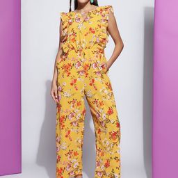 J Turritopsis Women Printed Round Neck Sleeveless Basic Jumpsuit-picture-1