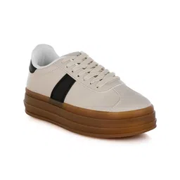 London Rag Women Round Toe Lace-Ups Leather Sneakers-42