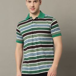 GET GOLF Men Striped Polo Collar Cotton T-shirt-image-82