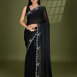 KIMISHA Embellished Beads and Stones Party Saree-image-5