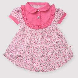 Nino Bambino Floral Print Peter Pan Collar Organic Cotton Fit & Flare Midi Dress-image-87