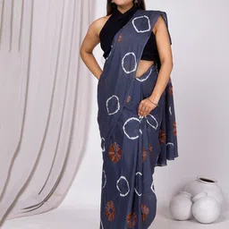 JAIPURI BLOCK PRINT Bandhani Printed Pure Cotton Bagru Saree-87