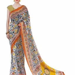 JAIPURI PRINT Floral Pure Cotton Bagru Saree-39