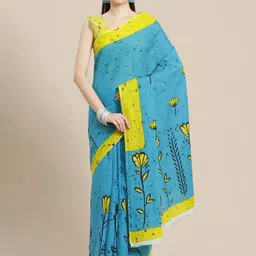 JAIPURI PRINT Floral Pure Cotton Bagru Saree-45