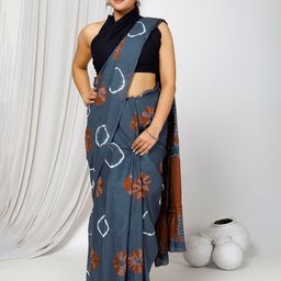 JAIPURI BLOCK PRINT Bandhani Pure Cotton Bagru Saree-picture-21