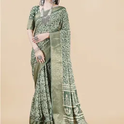 MIRCHI FASHION Ethnic Motifs Printed Zari Saree-picture-52