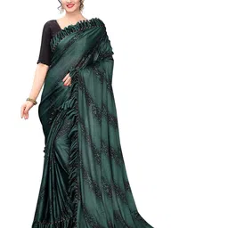 KALINI Abstract Printed Ruffles Saree-image-49