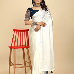 K 5 Fashion Solid Satin Saree-19