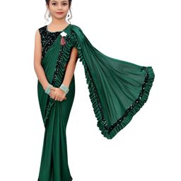 Dhyey Fashion Girls Sequined Ready To Wear Saree-image-46