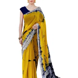 JAIPURI PRINT Tie and Dye Pure Cotton Block Print Saree-37