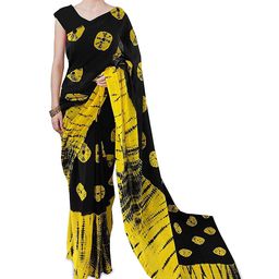 JAIPURI PRINT Tie and Dye Pure Cotton Block Print Saree-12