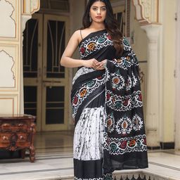 JAIPURI BLOCK PRINT Ethnic Motifs Pure Cotton Block Print Saree-image-65