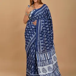 clothonus Ethnic Motifs Printed Pure Cotton Block Print Saree-37