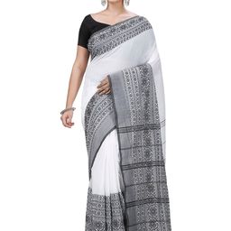 PuJoy Pure Cotton Woven Design Taant Saree-28