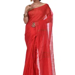PuJoy Woven Design Zari Taant Saree-picture-16