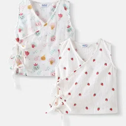 Nauti Nati Girls Pack Of 2 Cotton Printed V-Neck Jhablas-image-89
