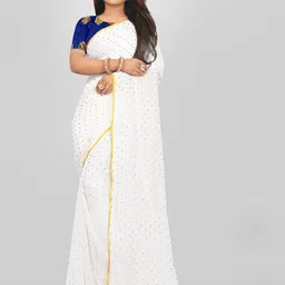 Rhey Embellished Beads & Stons Chiffon Zari Banarasi Saree-picture-16
